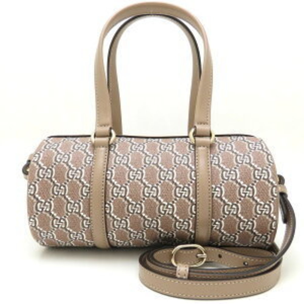 Gucci GG Shadow Black Shoulder Bag Leather Toile Taupe - Picture 9 of 9